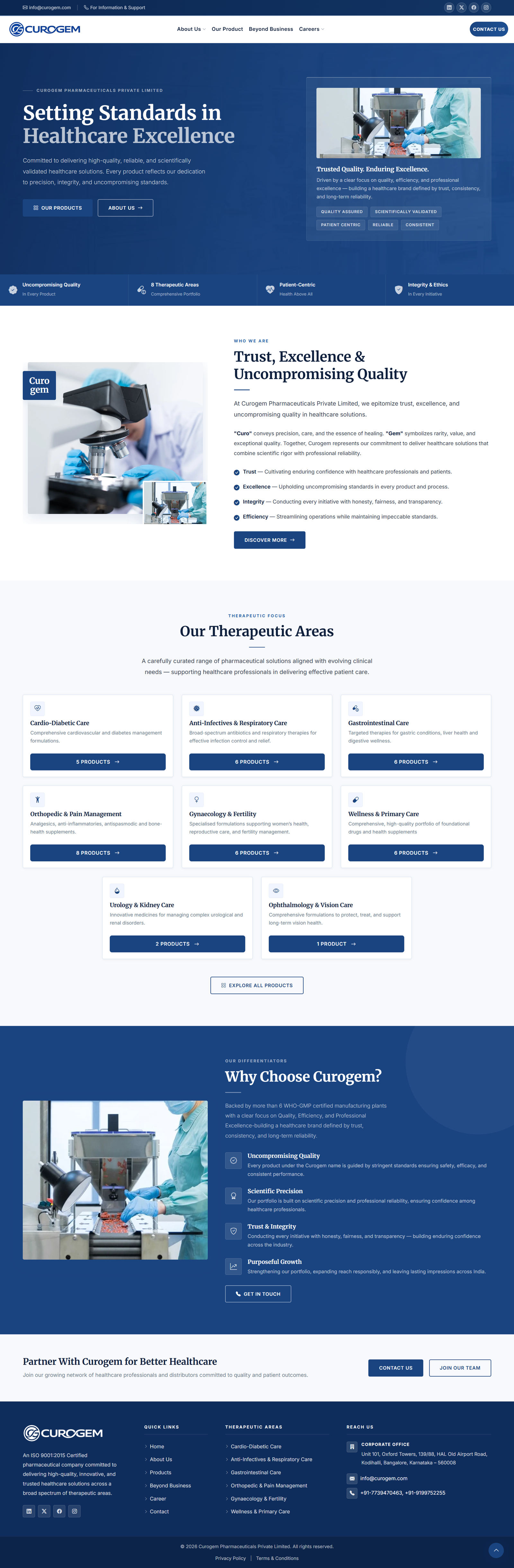 Curogem Healthcare Website Design